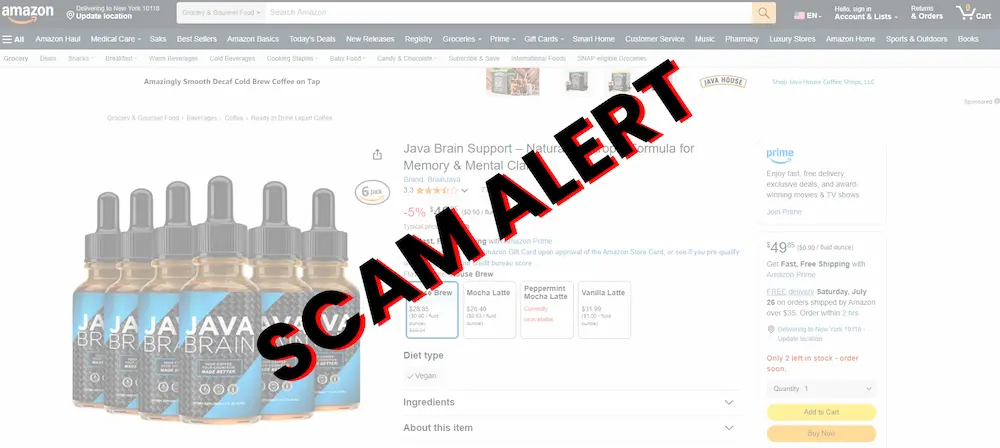 java brain scam alert